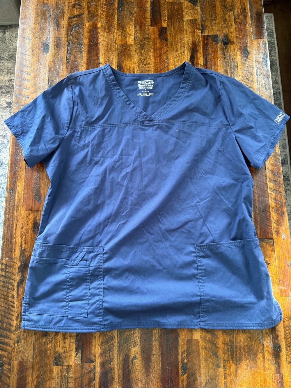 Cherokee XL Core Stretch Navy V-Neck Scrub Top